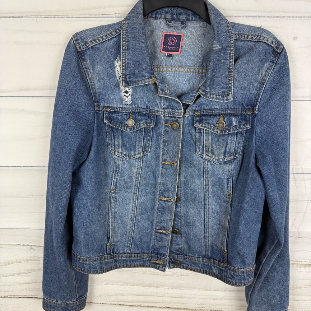 Boom Boom Jeans Distressed Blue Denim Jacket